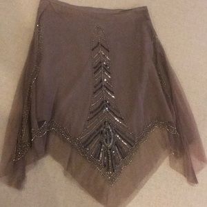 Beaded mesh skirt